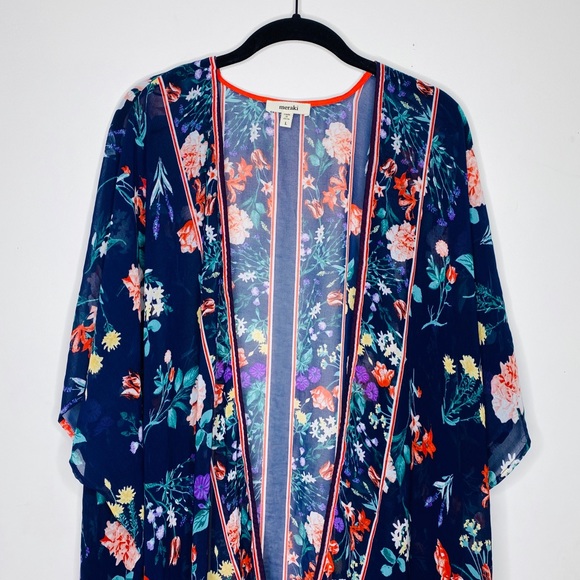meraki Jackets & Blazers - Meraki long open floral sheer kimono large